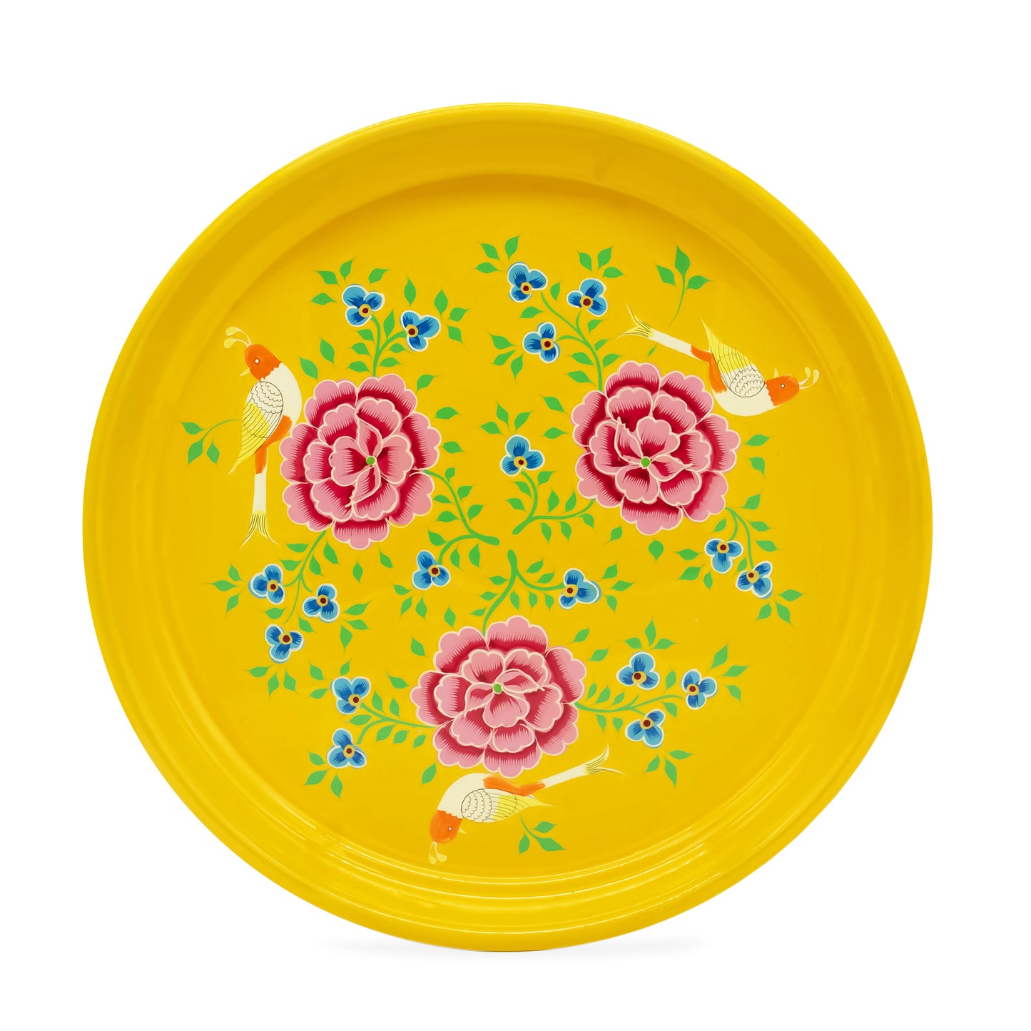 Yellow Bird Round Tray
