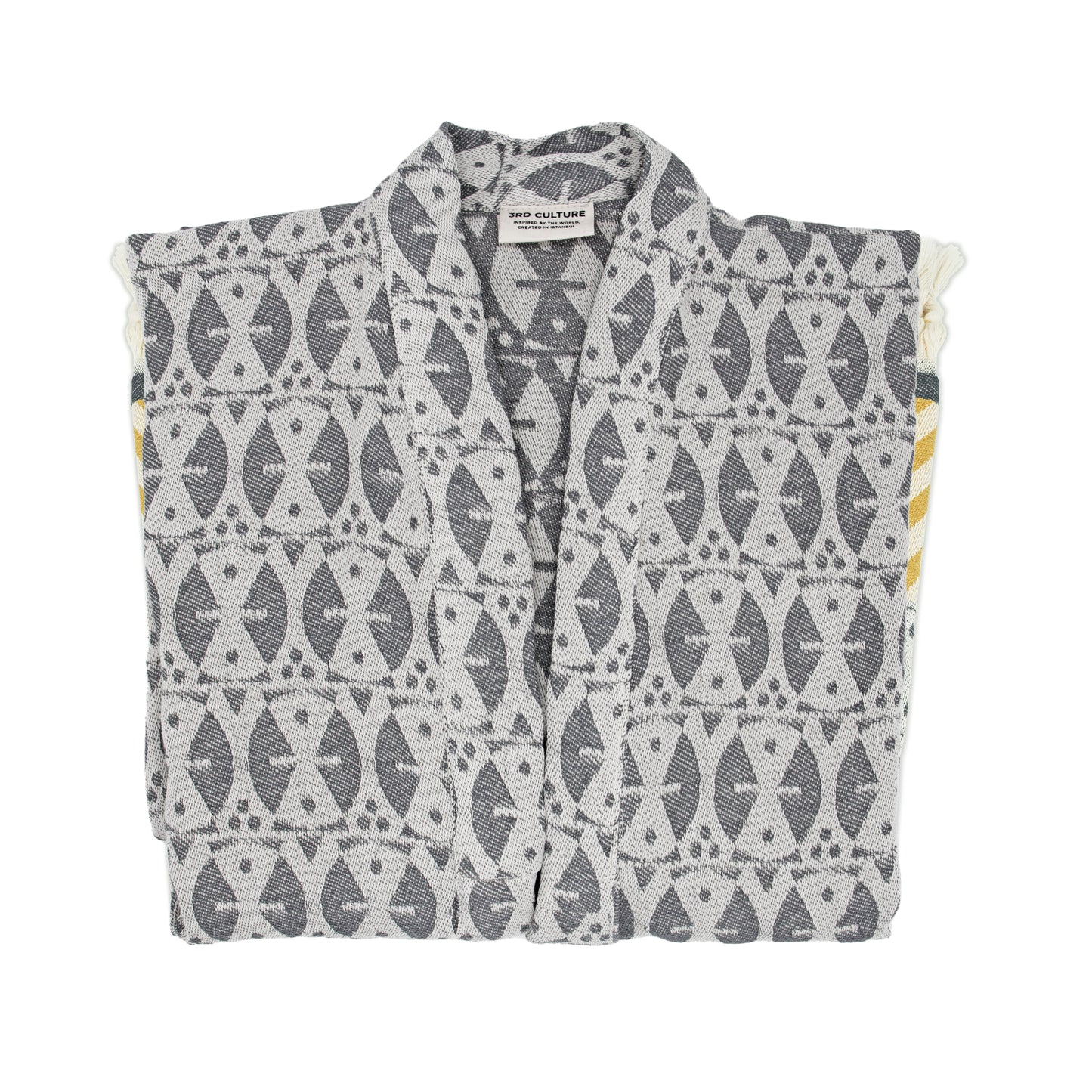 Grey & Mustard 'Adinkra' Kimono