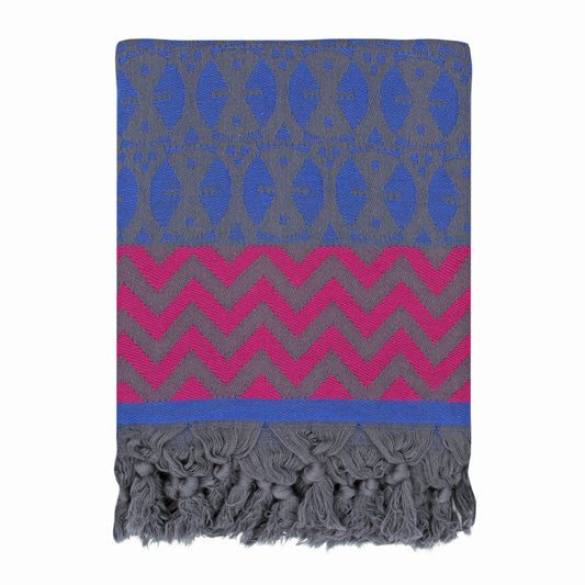 Blue 'Adinkra' Peshtemal