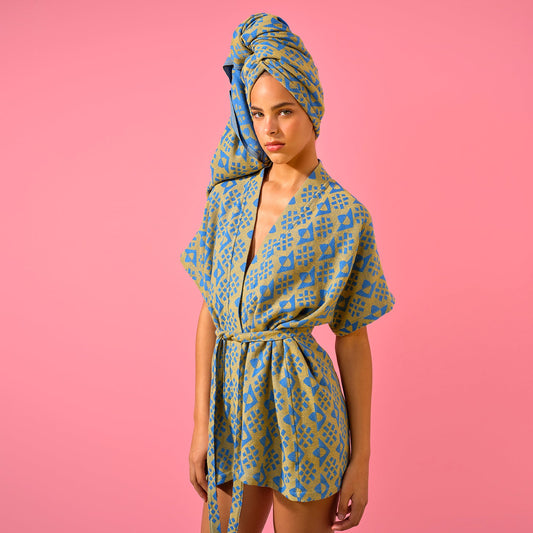 Mustard 'Paro' Beach Kimono