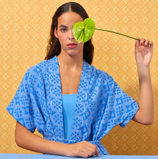 Blue 'Paro' Beach Kimono