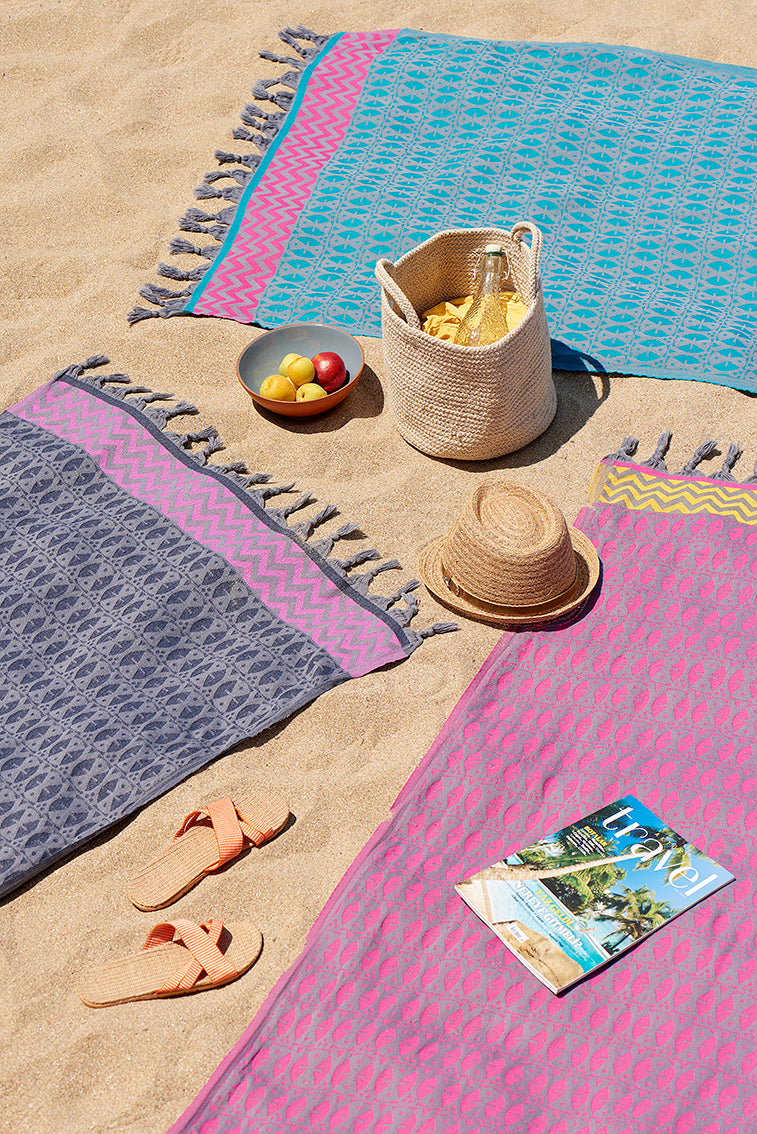 Navy 'Adinkra' Peshtemal