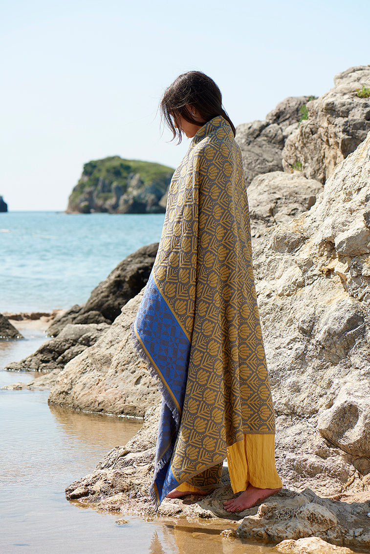 Yellow 'Chichen Itza' Summer Throw