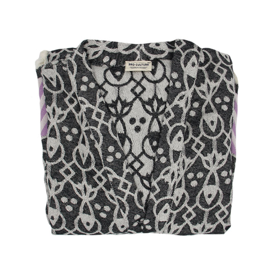 Black & Lilac 'Mahi' Kimono