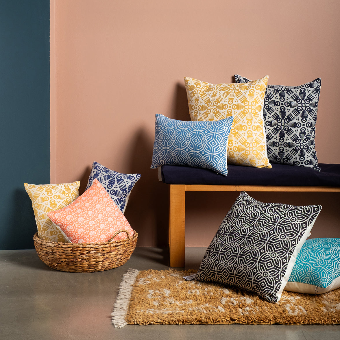 Blue 'Fawohodie' Cushion Cover