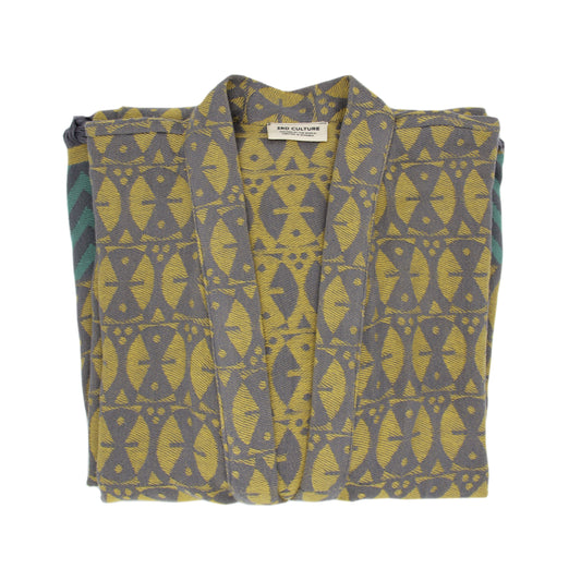 Mustard & Anthracite 'Adinkra' Kimono