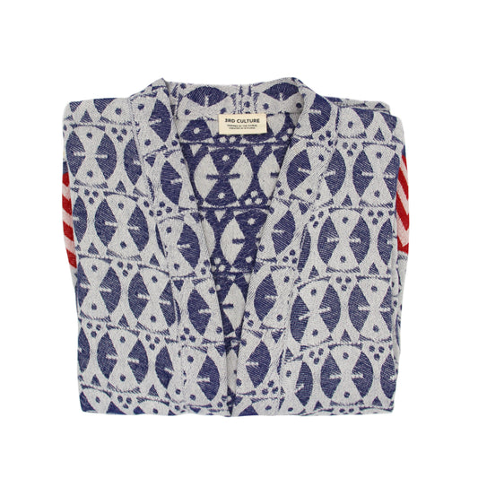 Navy & Red 'Adinkra' Kimono