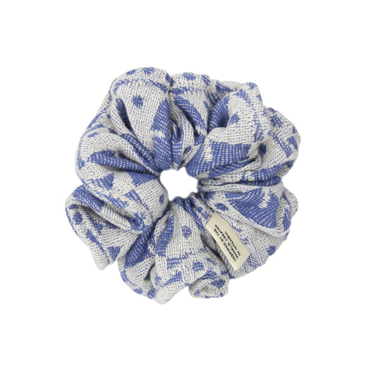 Blue 'Adinkra' Scrunchie