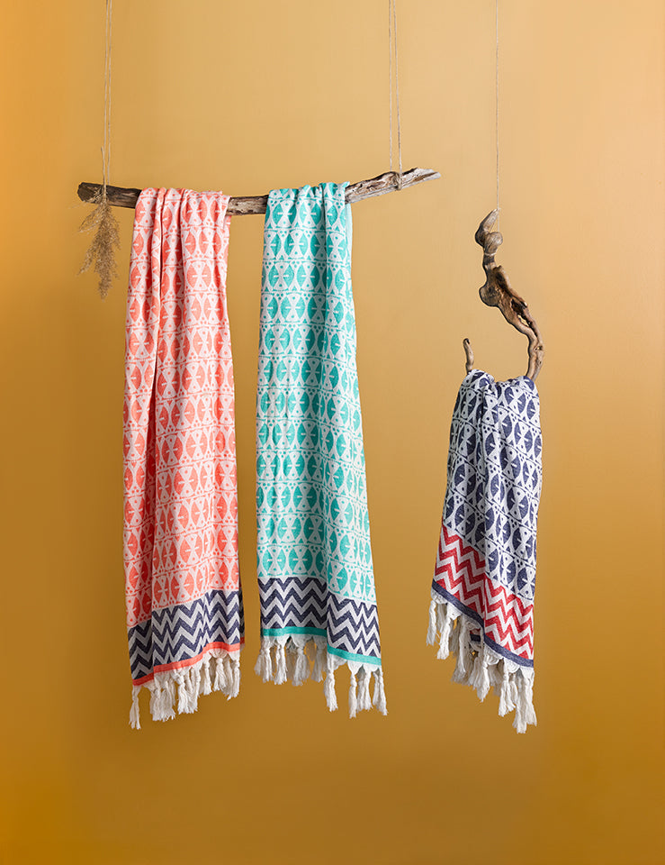 Navy 'Adinkra' Peshtemal