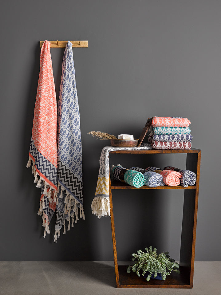 Blue 'Adinkra' Peshtemal