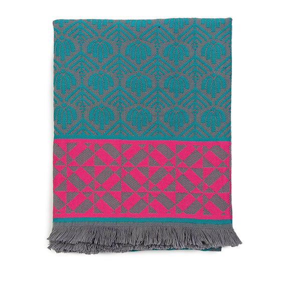 Turquoise 'Chichen Itza' Throw Blanket