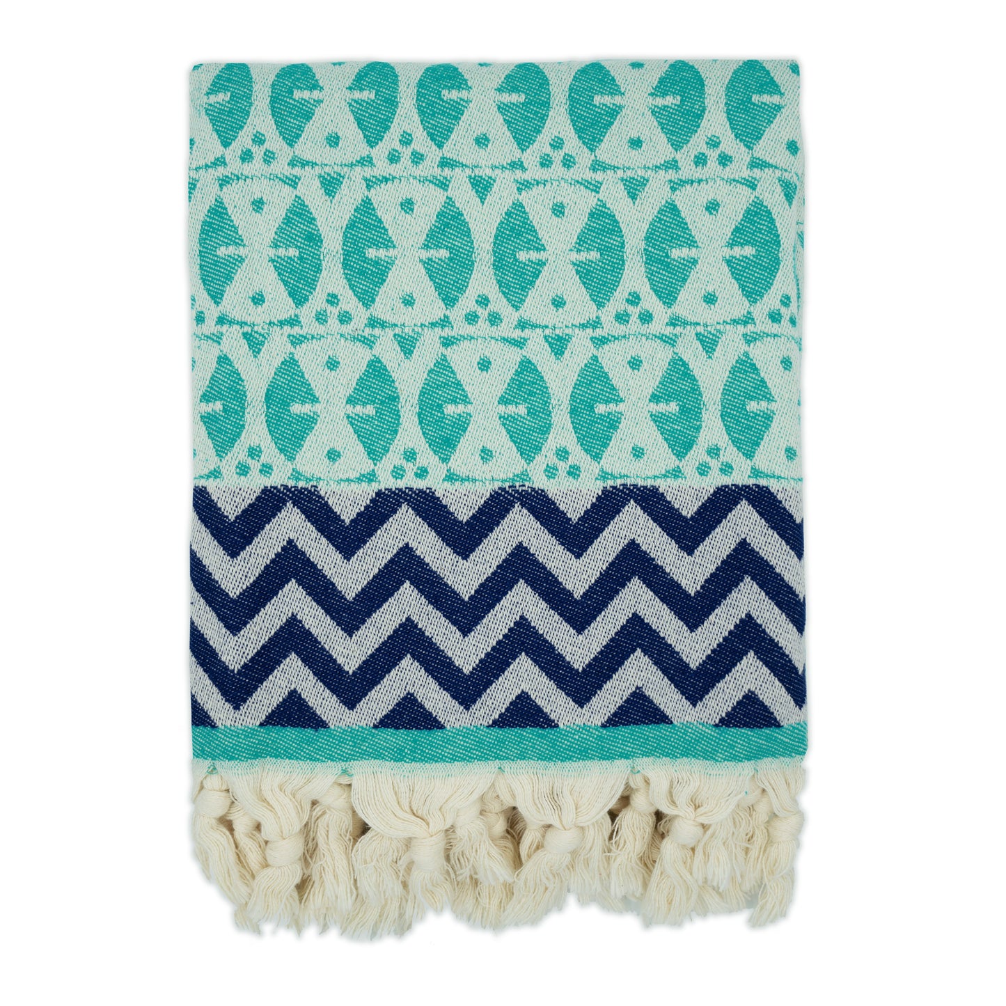 Teal 'Adinkra' Peshtemal