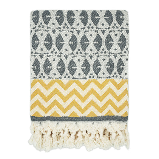 Grey 'Adinkra' Peshtemal