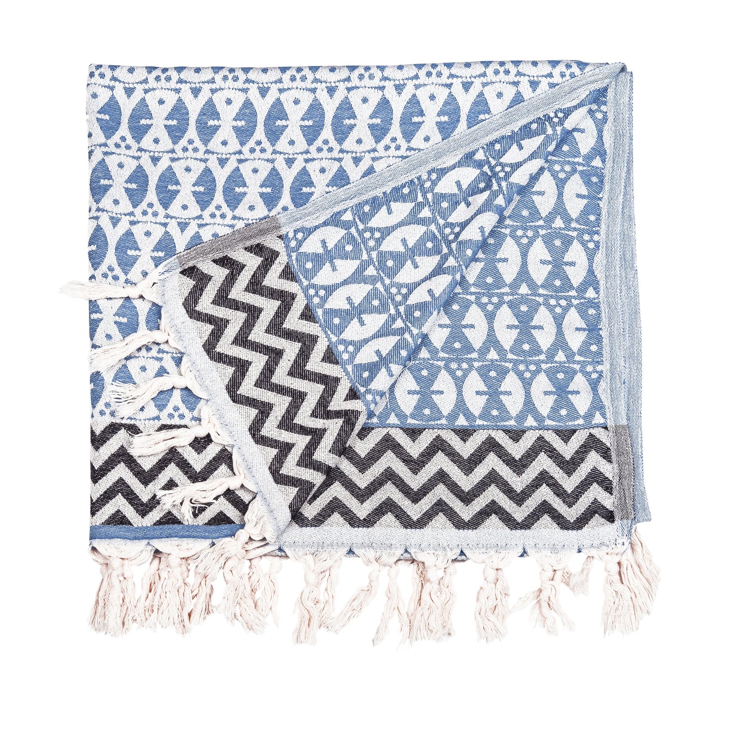 Blue 'Adinkra' Peshtemal