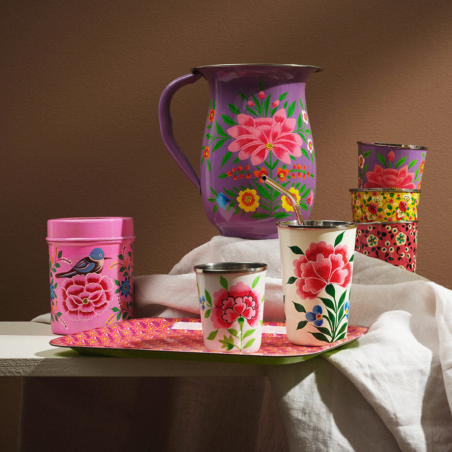 White Floral Tumbler