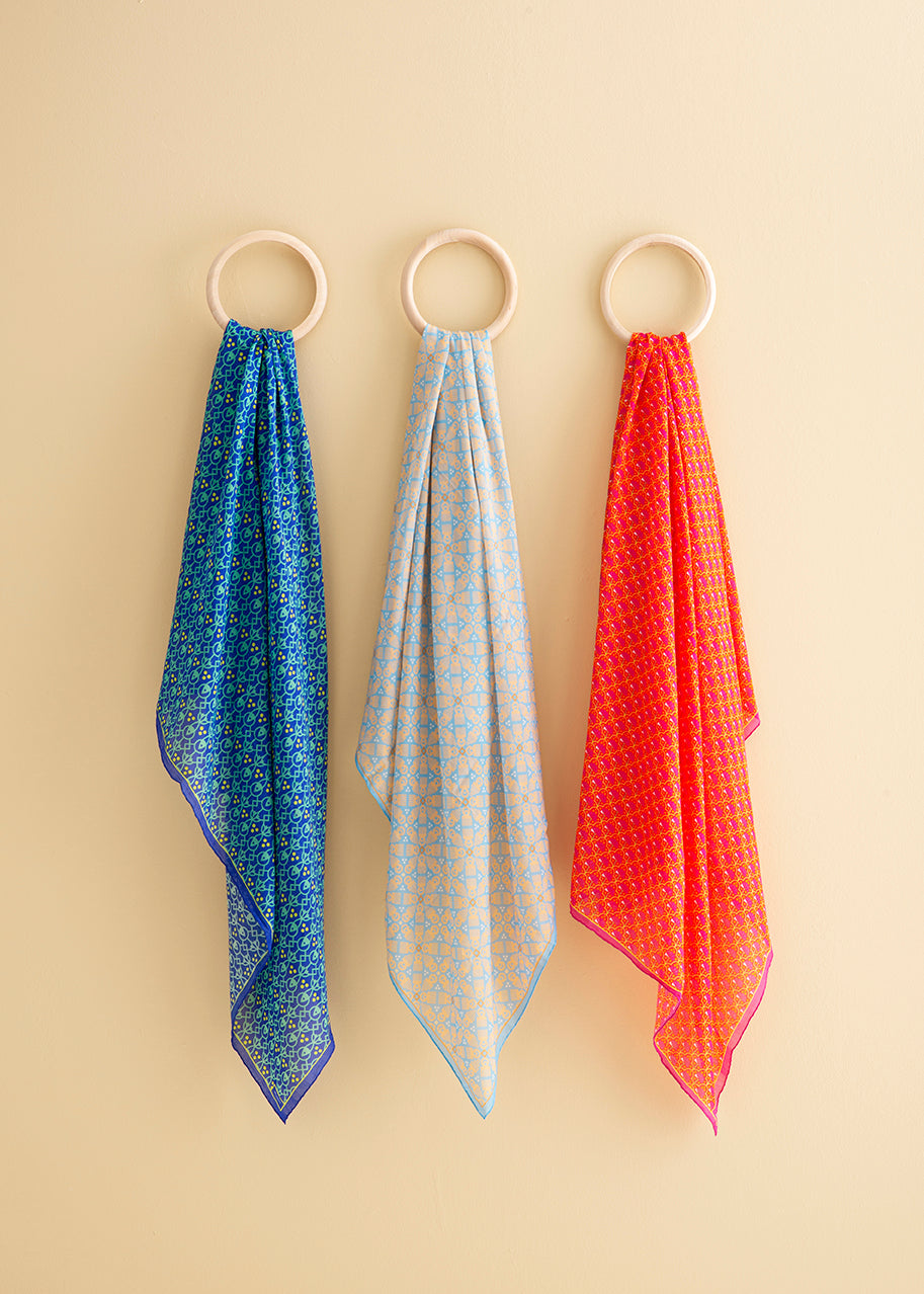 Blue 'Duafe' Scarf