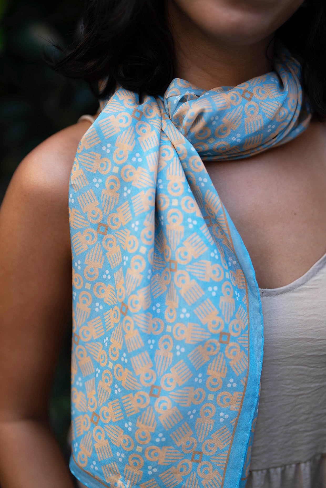 Blue 'Duafe' Scarf