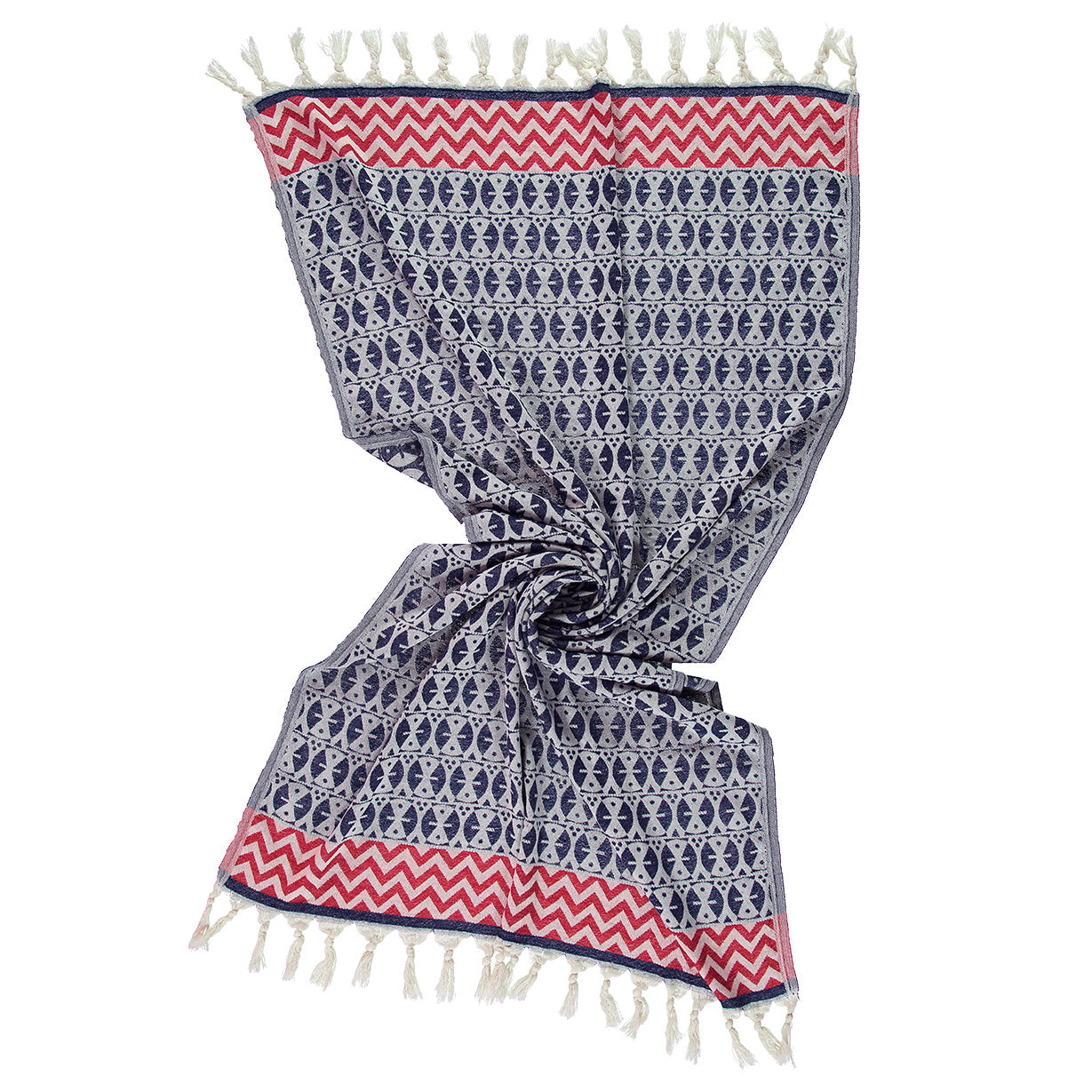 Navy 'Adinkra' Peshtemal