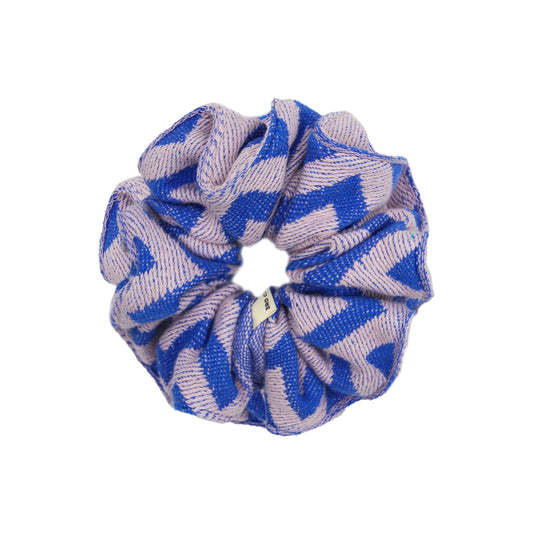 Blue 'Adinkra' Scrunchie