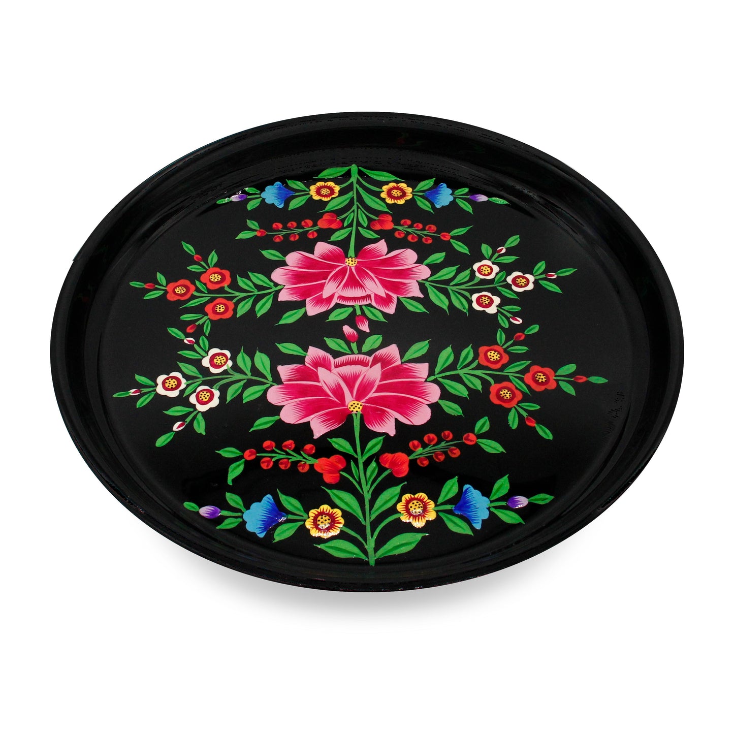 Black Lotus Round Tray